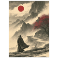 Poster Bushidō — samouraï immobile en tenue formelle, affiche d'art japonais INKONAL