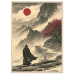 Poster Bushidō — samouraï immobile en tenue formelle, affiche d'art japonais INKONAL