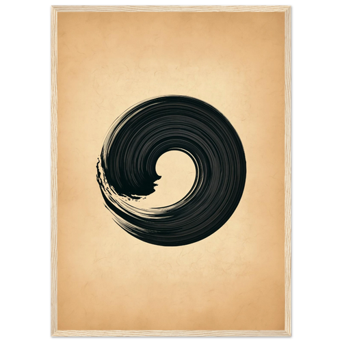 Poster Ensō — cercle zen tracé à l'encre d'un seul geste, affiche d'art japonais INKONAL