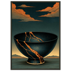 Poster Kintsugi — bol de céramique brisé réparé à l'or, affiche d'art japonais INKONAL