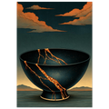 Poster Kintsugi — bol de céramique brisé réparé à l'or, affiche d'art japonais INKONAL