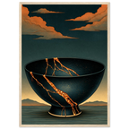 Poster Kintsugi — bol de céramique brisé réparé à l'or, affiche d'art japonais INKONAL