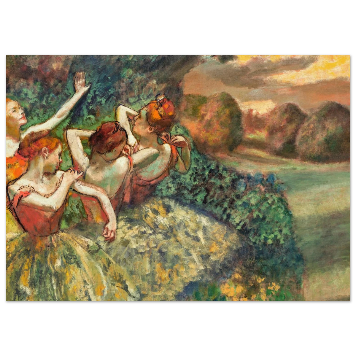 Tableau Quatre danseuses — Edgar Degas, tirage sans cadre | INKONAL