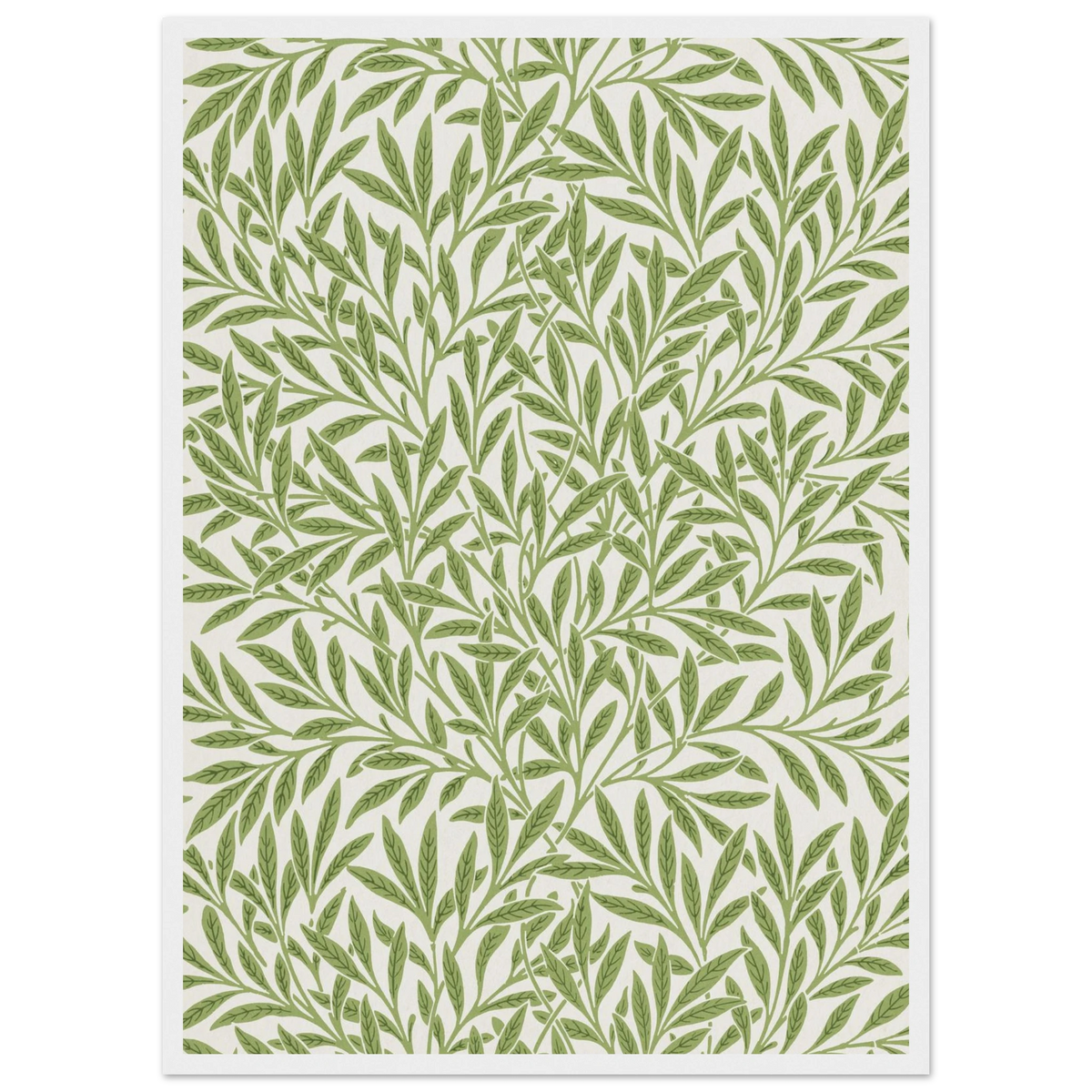 Motif Rameau de saule — William Morris, tirage encadré cadre blanc | INKONAL