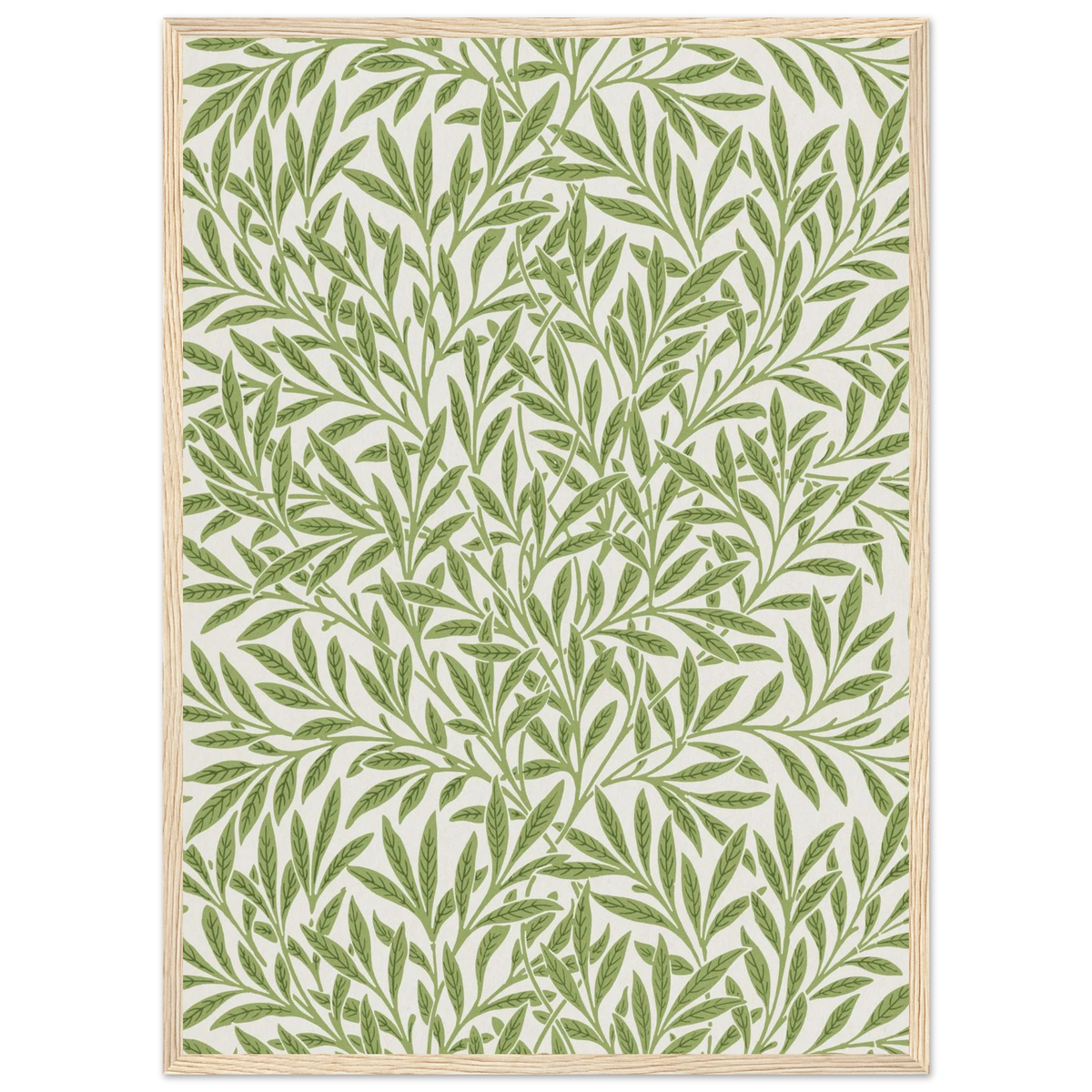 Motif Rameau de saule — William Morris, tirage encadré cadre bois | INKONAL