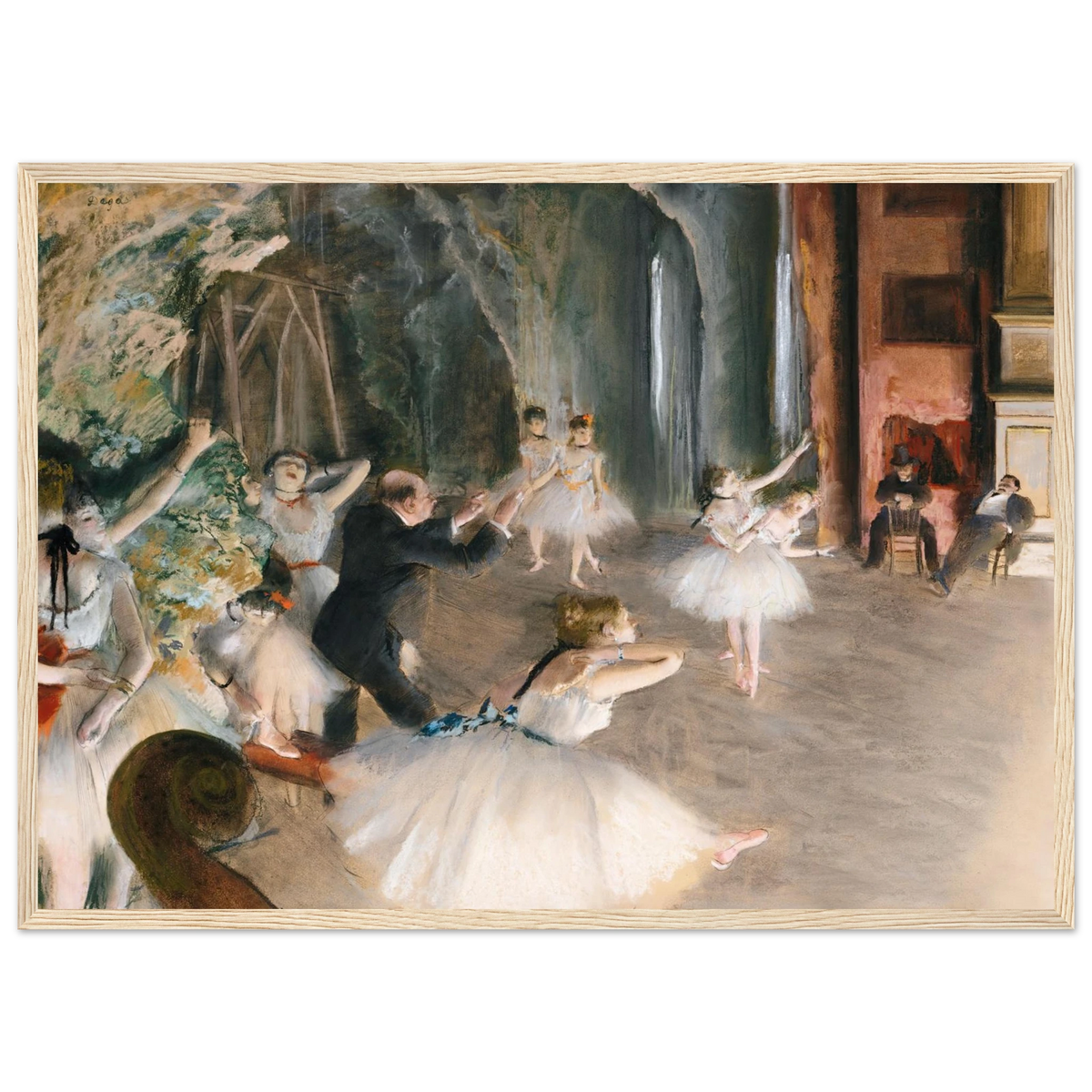Tableau La Répétition sur scène — Edgar Degas, tirage cadre bois | INKONAL