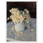 Tableau Roses jaunes dans un vase — Gustave Caillebotte, tirage encadré cadre blanc | INKONAL