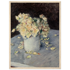 Tableau Roses jaunes dans un vase — Gustave Caillebotte, tirage encadré cadre bois | INKONAL