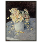 Tableau Roses jaunes dans un vase — Gustave Caillebotte, tirage encadré cadre noir | INKONAL
