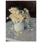 Tableau Roses jaunes dans un vase — Gustave Caillebotte, tirage sans cadre | INKONAL