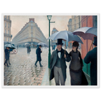 Tableau Rue de Paris, temps de pluie — Gustave Caillebotte, tirage cadre blanc | INKONAL