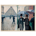 Tableau Rue de Paris, temps de pluie — Gustave Caillebotte, tirage cadre bois | INKONAL