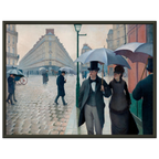 Tableau Rue de Paris, temps de pluie — Gustave Caillebotte, tirage cadre noir | INKONAL