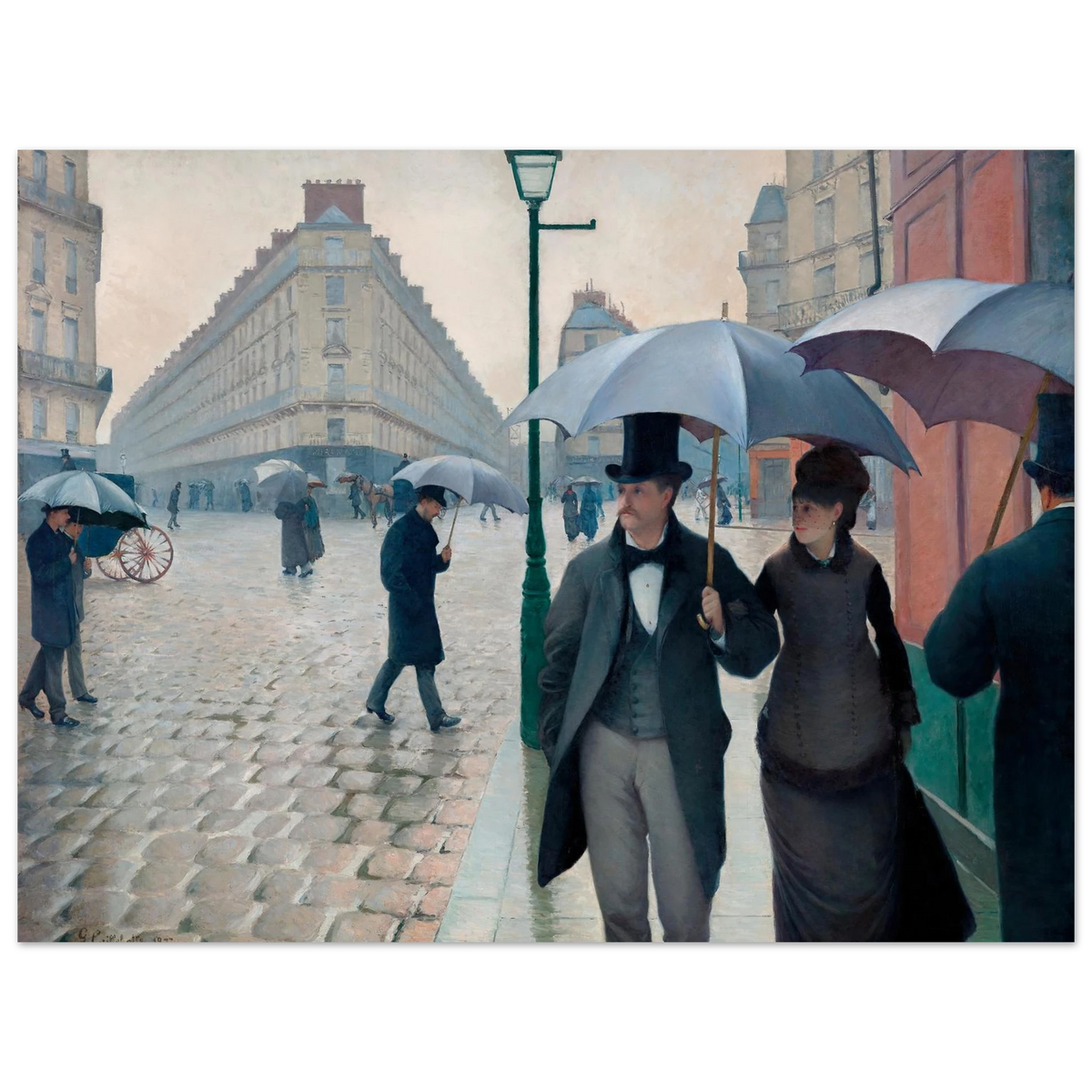 Tableau Rue de Paris, temps de pluie — Gustave Caillebotte, tirage sans cadre | INKONAL