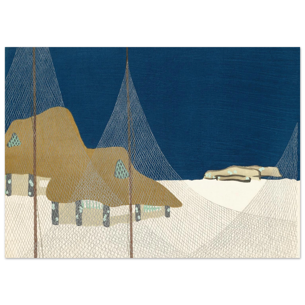 Estampe japonaise RYOSON, Village de pêcheurs — Kamisaka Sekka, tirage sans cadre | INKONAL
