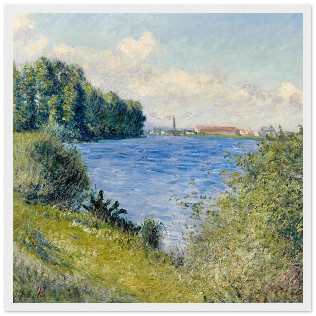Tableau La Seine à Argenteuil — Gustave Caillebotte, tirage cadre blanc | INKONAL