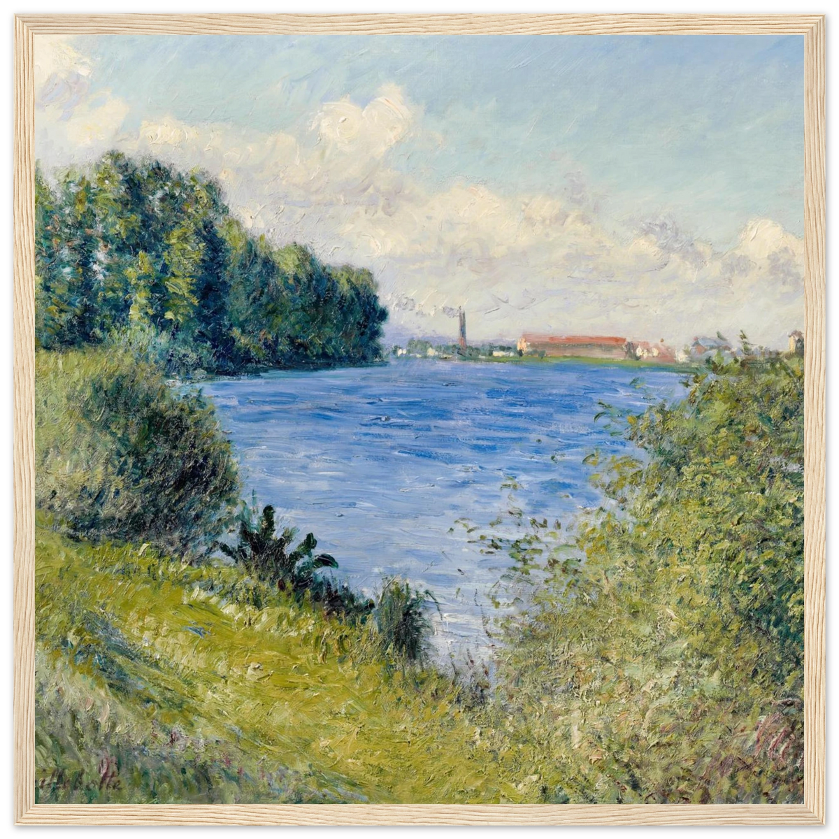 Tableau La Seine à Argenteuil — Gustave Caillebotte, tirage cadre bois | INKONAL