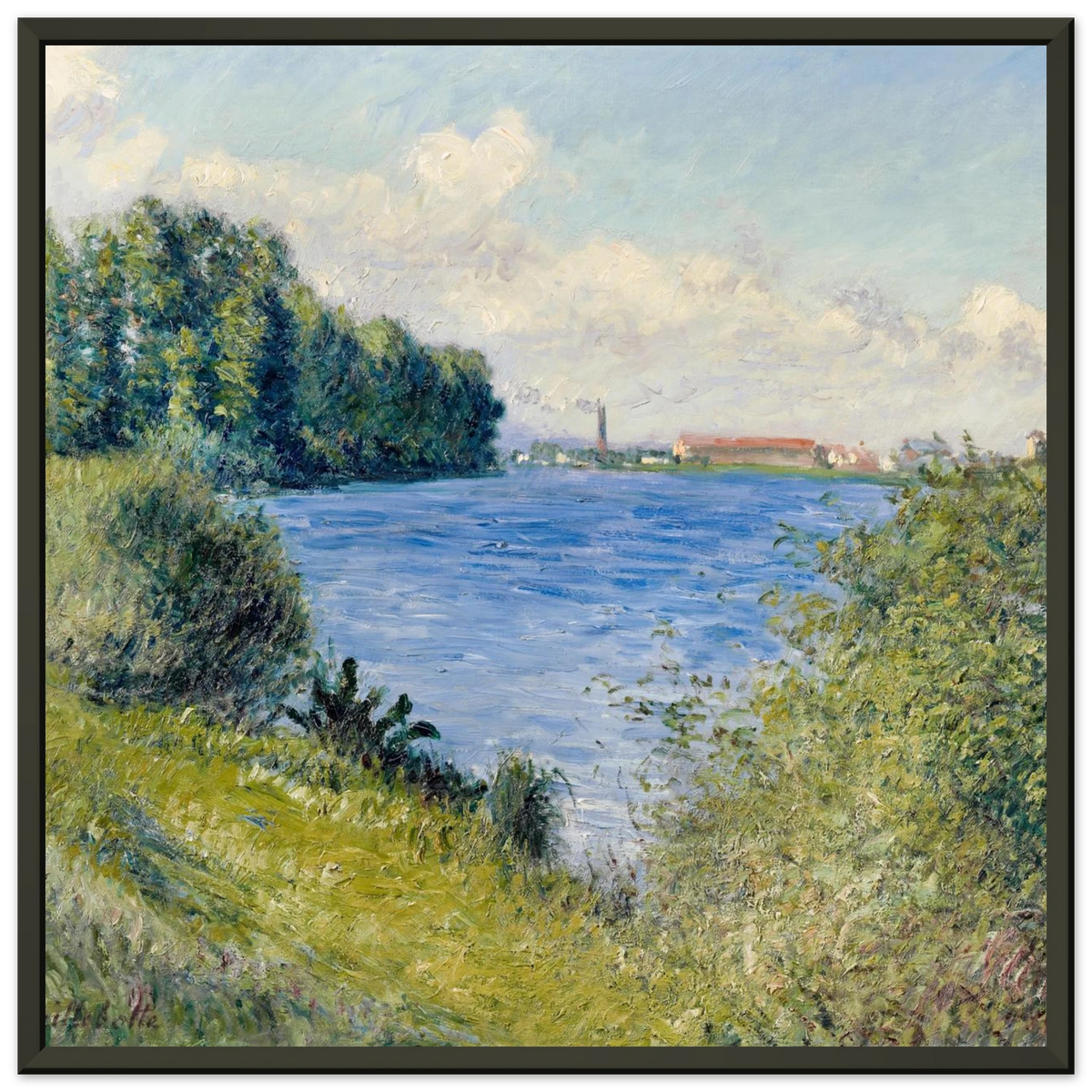 Tableau La Seine à Argenteuil — Gustave Caillebotte, tirage cadre noir | INKONAL