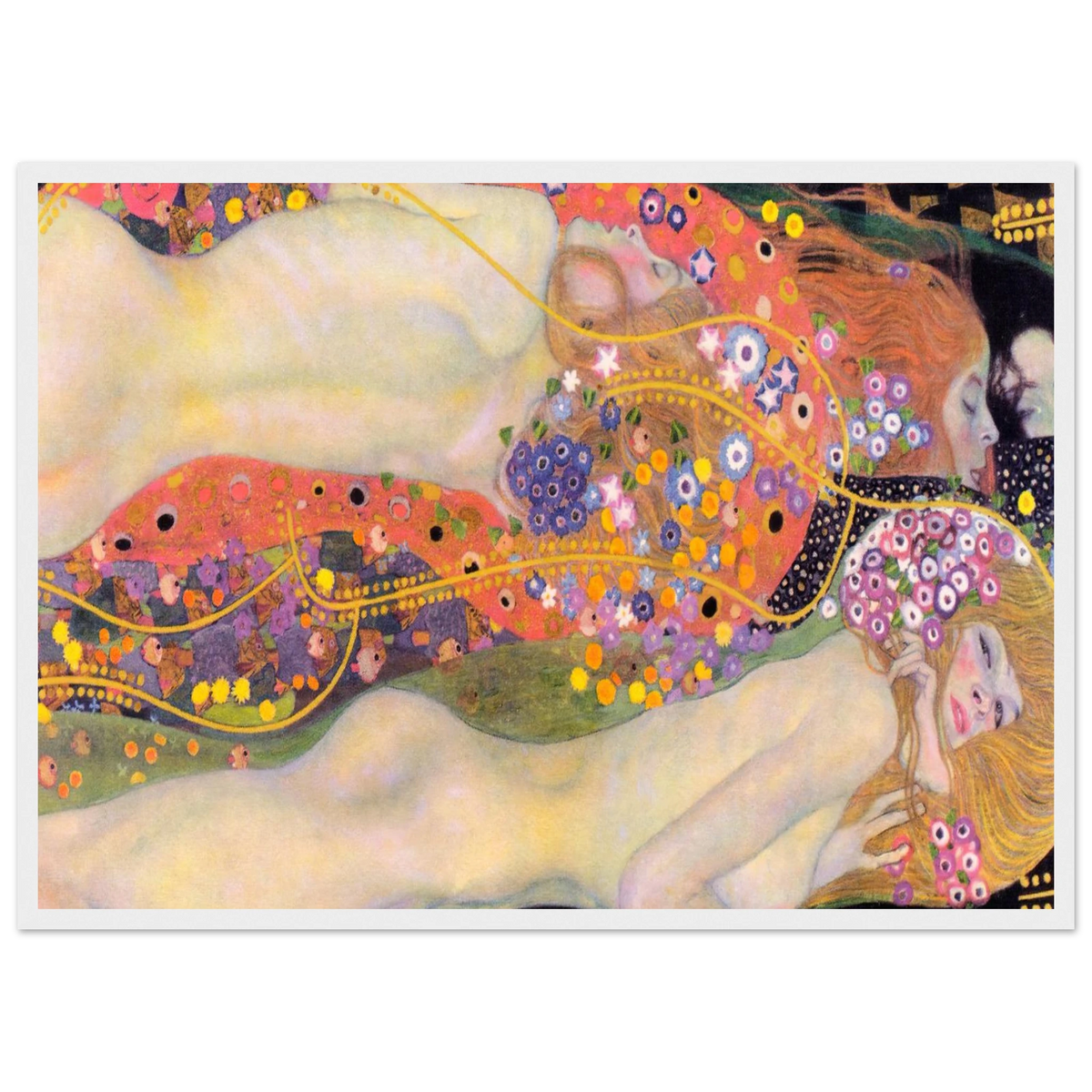 Tableau Serpents d'eau II — Gustav Klimt, tirage cadre blanc | INKONAL