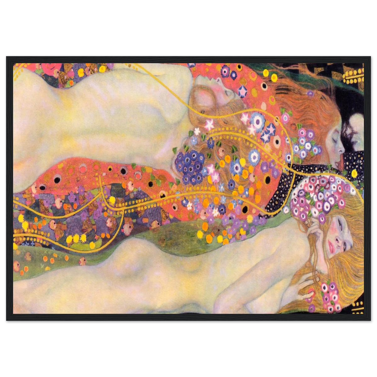 Tableau Serpents d'eau II — Gustav Klimt, tirage cadre noir | INKONAL