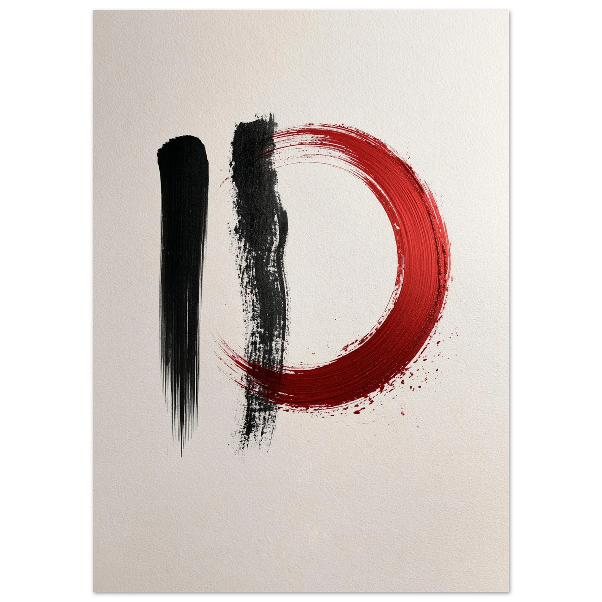Poster Shu-Ha-Ri — trois traits de pinceau illustrant les étapes de l'apprentissage, affiche d'art japonais INKONAL