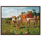 Tableau Snap the Whip — Winslow Homer, tirage cadre bois foncé | INKONAL