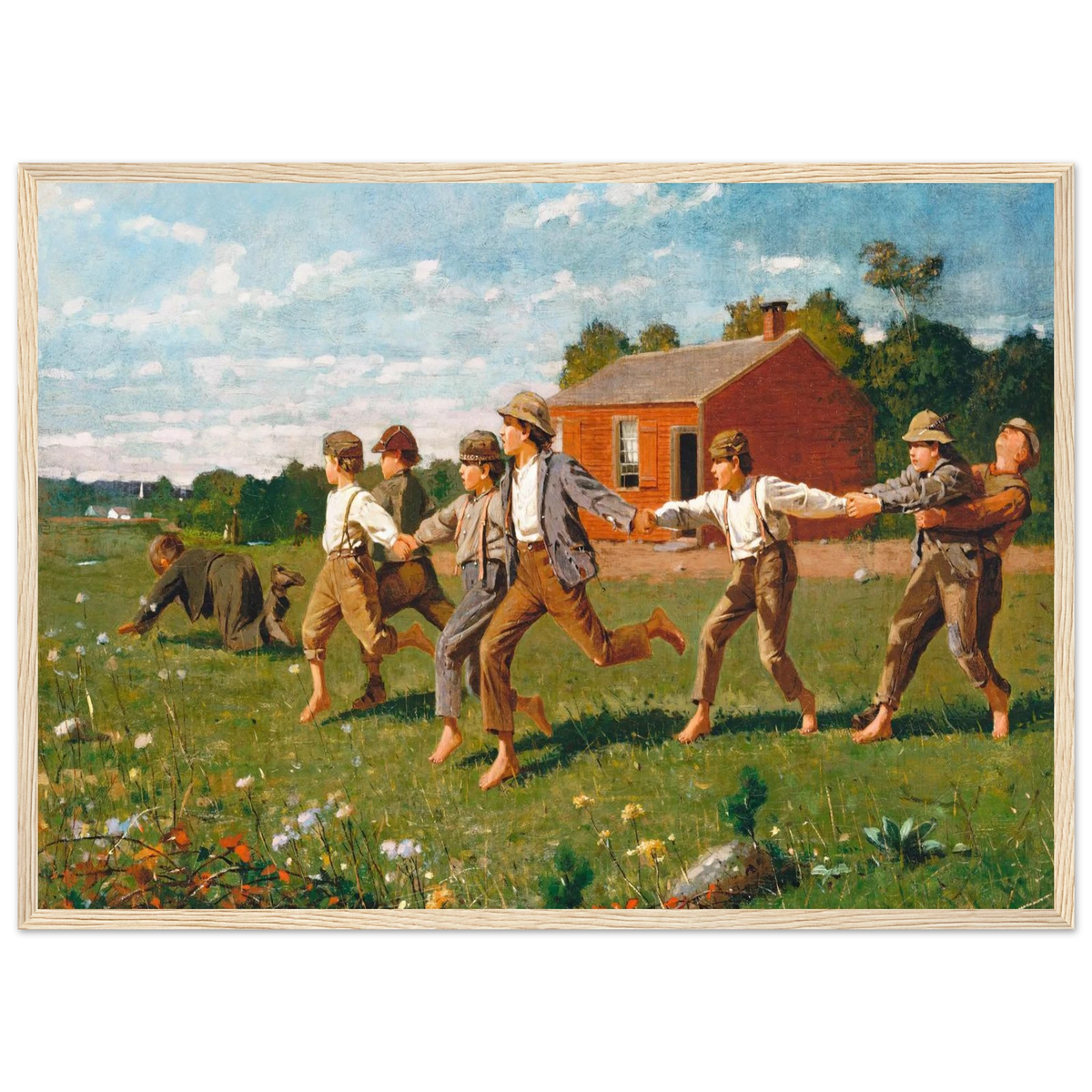 Tableau Snap the Whip — Winslow Homer, tirage cadre bois | INKONAL