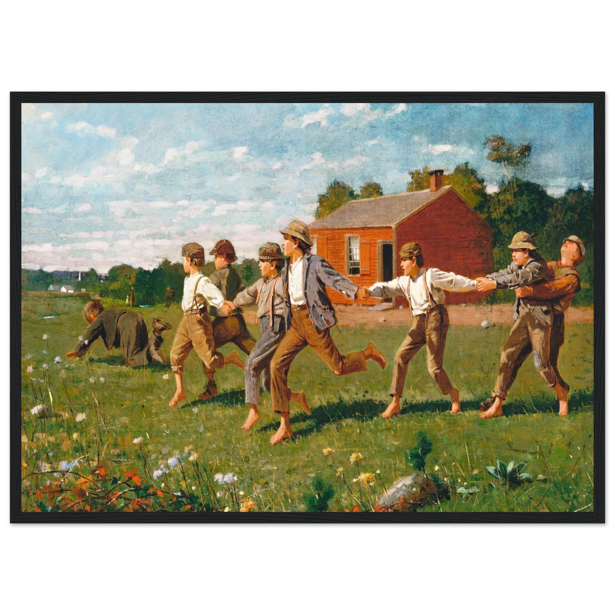 Tableau Snap the Whip — Winslow Homer, tirage cadre noir | INKONAL