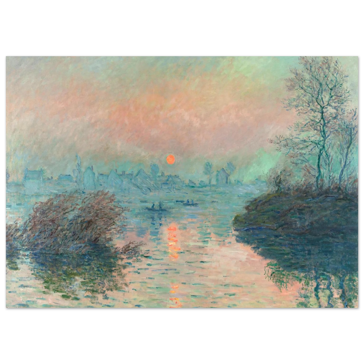 Tableau Soleil couchant sur la Seine à Lavacourt — Claude Monet, tirage sans cadre | INKONAL