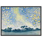 Tableau Paysage aux étoiles — Henri-Edmond Cross, tirage cadre noir | INKONAL