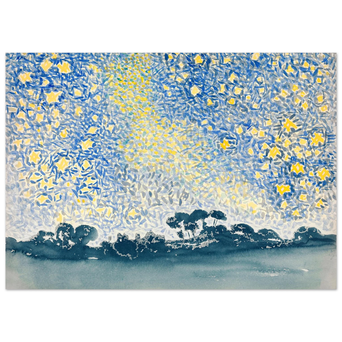 Tableau Paysage aux étoiles — Henri-Edmond Cross, tirage sans cadre | INKONAL