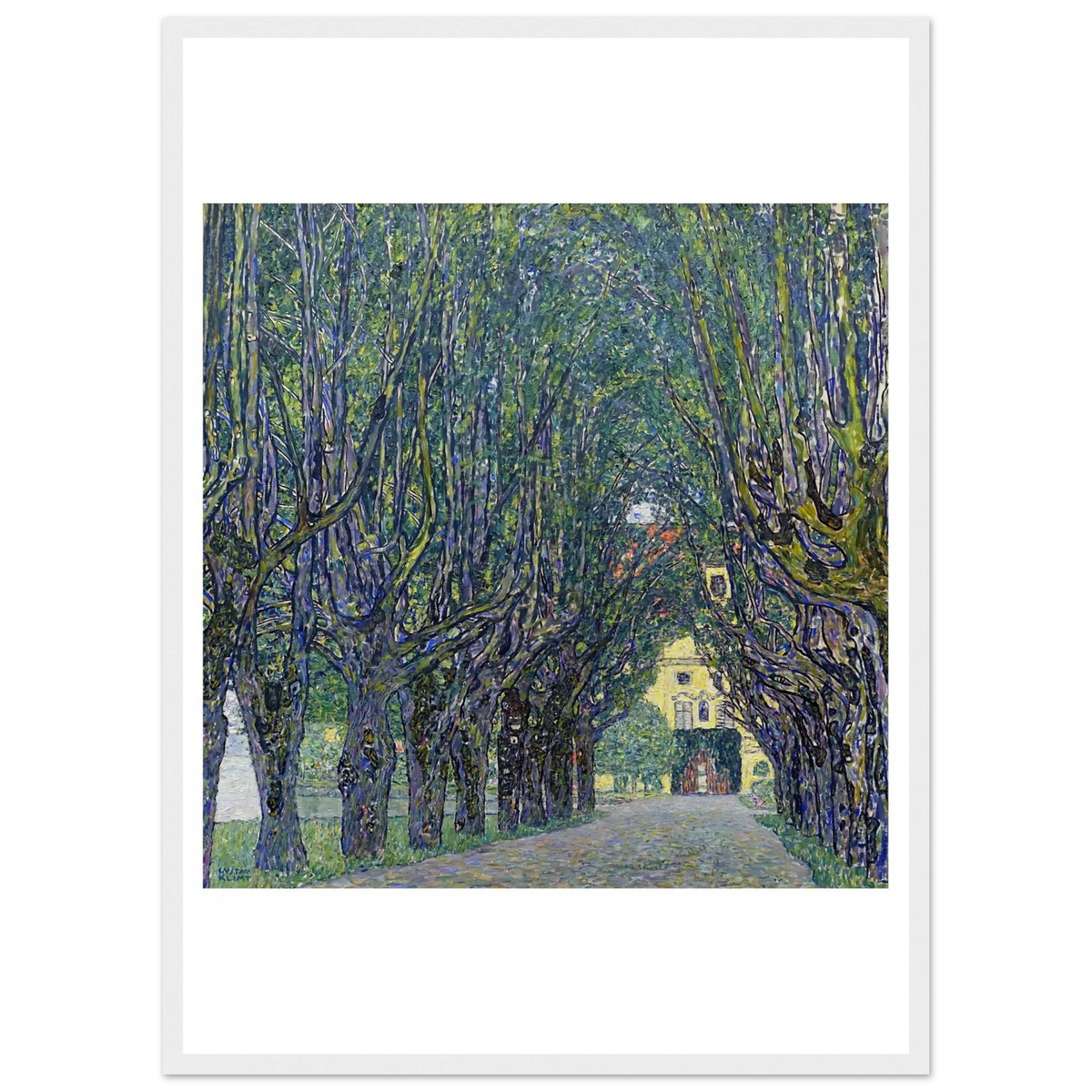 Tableau Allée du parc du château de Kammer — Gustav Klimt, tirage cadre blanc | INKONAL