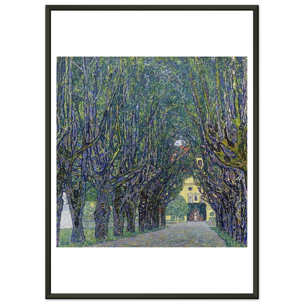 Tableau Allée du parc du château de Kammer — Gustav Klimt, tirage cadre noir | INKONAL