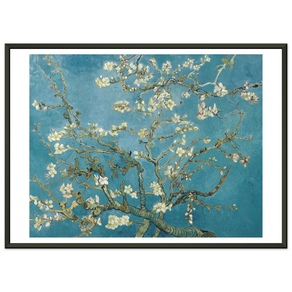 Tableau Amandier en fleurs — Vincent van Gogh, tirage cadre noir | INKONAL