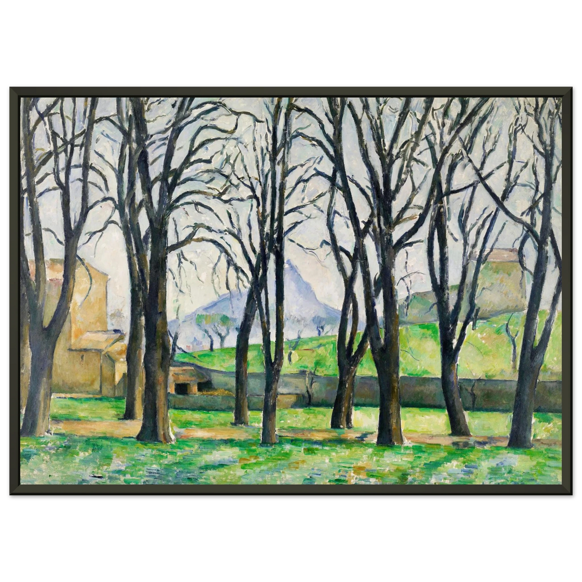 Tableau Les Arbres nus au Jas de Bouffan — Paul Cézanne, tirage cadre noir | INKONAL