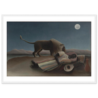Tableau La Bohémienne endormie — Henri Rousseau, tirage encadré cadre blanc | INKONAL