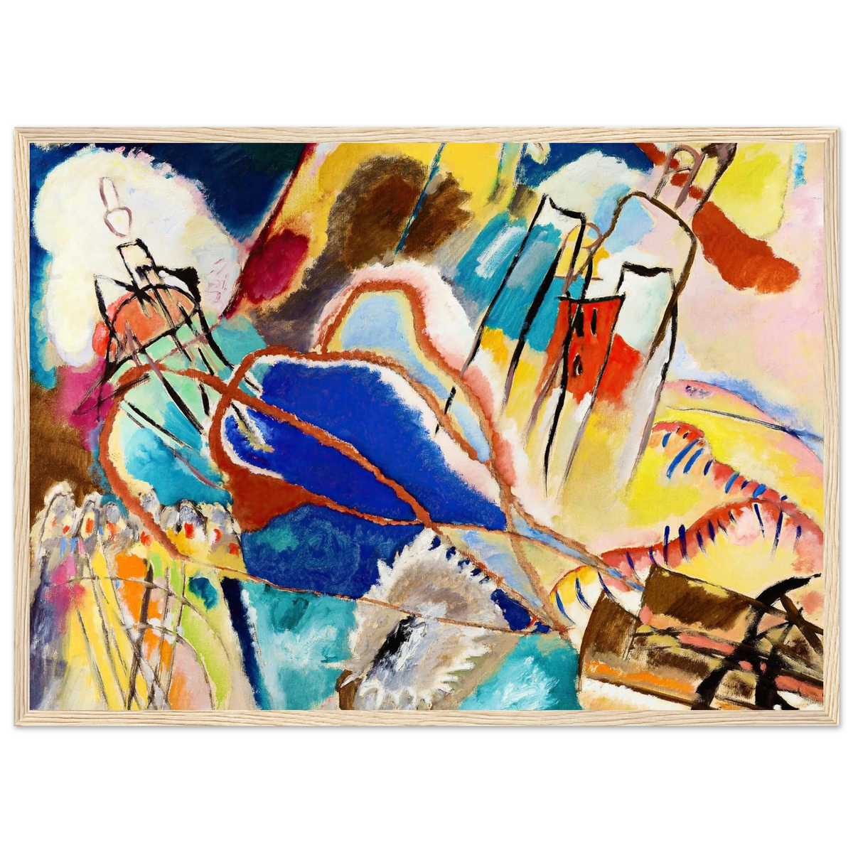 Tableau au bord blanc — Wassily Kandinsky, tirage encadré cadre bois | INKONAL
