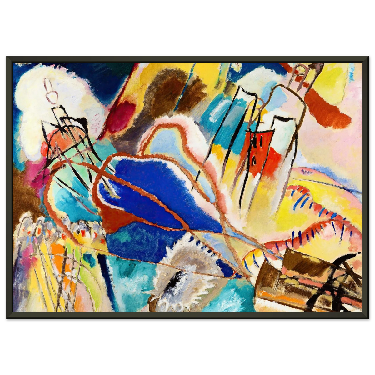 Tableau au bord blanc — Wassily Kandinsky, tirage encadré cadre noir | INKONAL