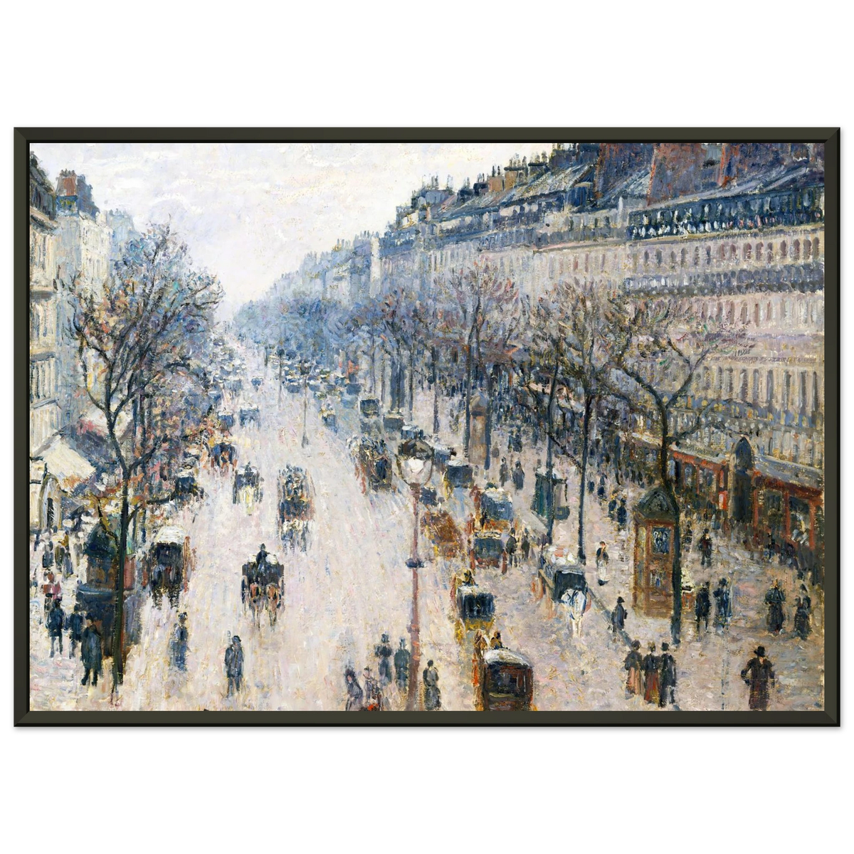 Tableau Boulevard Montmartre, Mardi gras — Camille Pissarro, tirage cadre noir | INKONAL