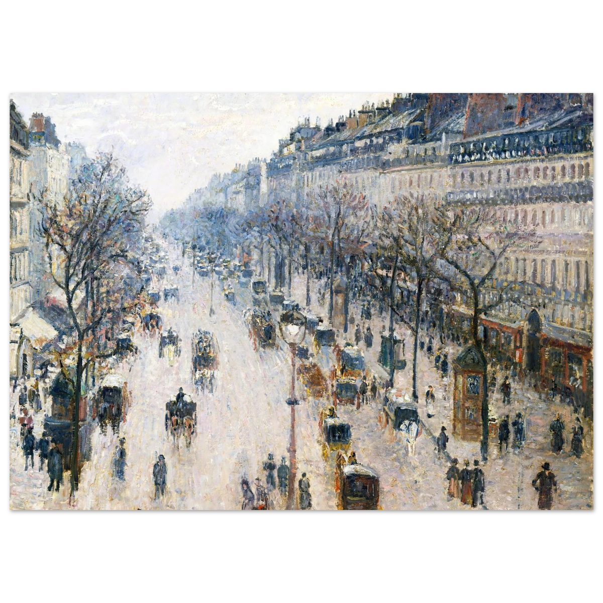 Tableau Boulevard Montmartre, Mardi gras — Camille Pissarro, tirage sans cadre | INKONAL