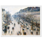 Tableau Boulevard Montmartre, matin d'hiver — Camille Pissarro, tirage cadre blanc | INKONAL
