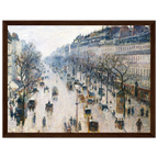 Tableau Boulevard Montmartre, matin d'hiver — Camille Pissarro, tirage cadre bois foncé | INKONAL