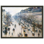 Tableau Boulevard Montmartre, matin d'hiver — Camille Pissarro, tirage cadre noir | INKONAL