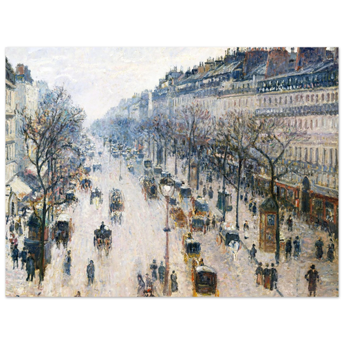 Tableau Boulevard Montmartre, matin d'hiver — Camille Pissarro, tirage sans cadre | INKONAL