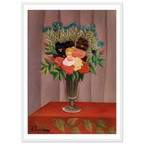 Tableau Bouquet de fleurs — Henri Rousseau, tirage cadre blanc | INKONAL