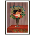 Tableau Bouquet de fleurs — Henri Rousseau, tirage cadre noir | INKONAL