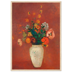 Tableau Bouquet dans un vase chinois — Odilon Redon, tirage encadré cadre bois | INKONAL