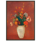 Tableau Bouquet dans un vase chinois — Odilon Redon, tirage encadré cadre noir | INKONAL