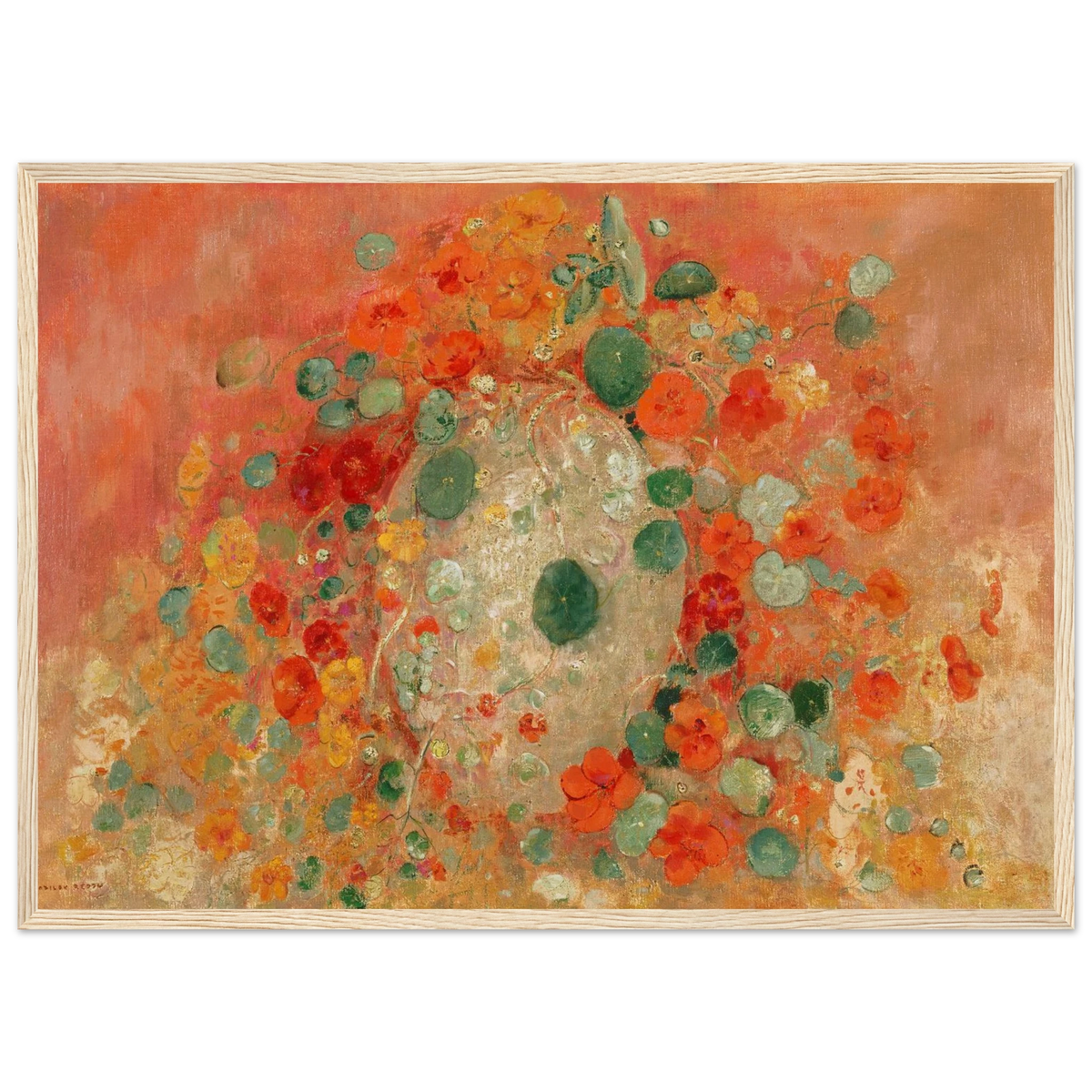 Tableau Capucines — Odilon Redon, tirage encadré cadre bois | INKONAL