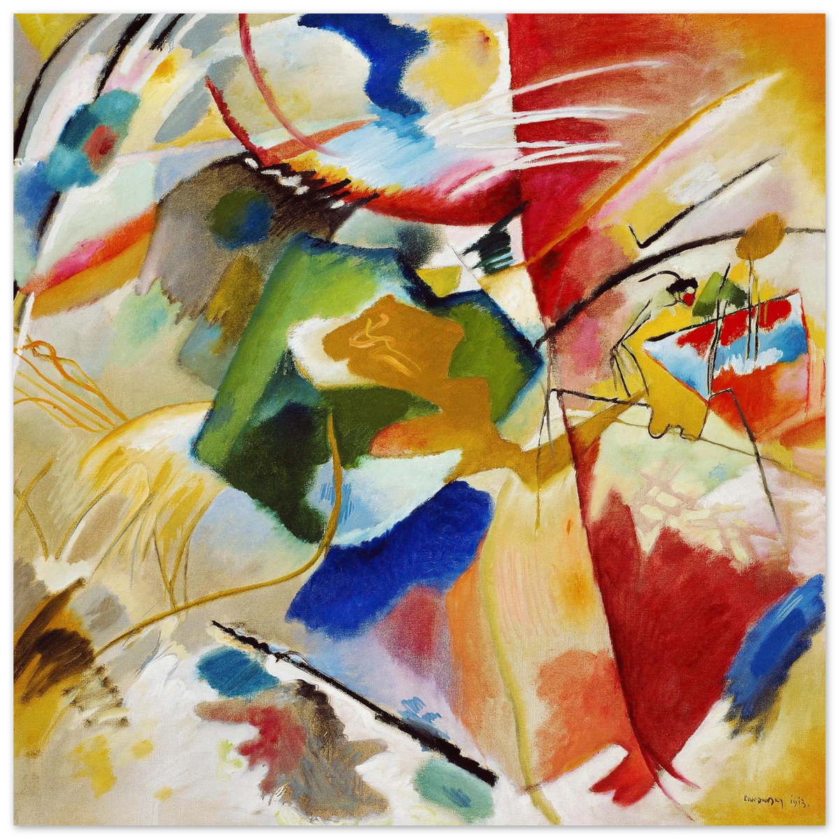 Tableau au centre vert — Wassily Kandinsky, tirage sans cadre | INKONAL